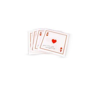 Coasters Valentine’s Day Set of 4 White Red Ace Cards Target Bullseye Fast Ship